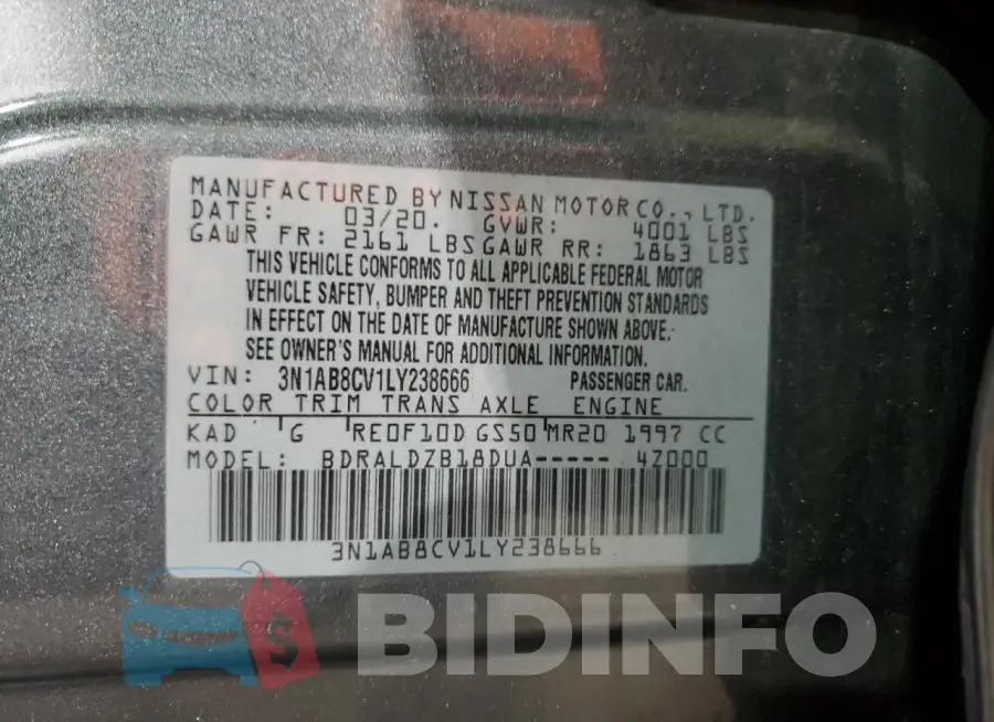 3N1AB8CV1LY238666 Photo# 12
