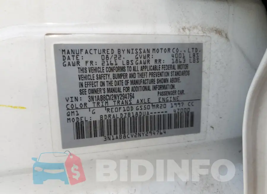 3N1AB8CV2NY294764 Photo# 13