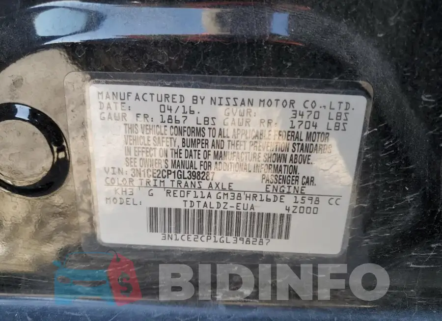 3N1CE2CP1GL398287 Photo# 12