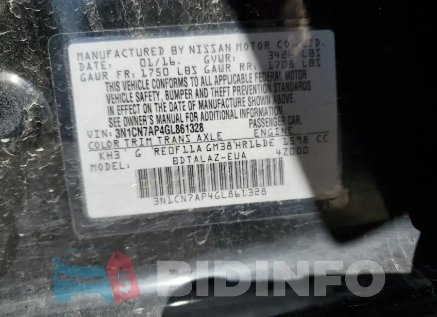 3N1CN7AP4GL861328 Photo# 12