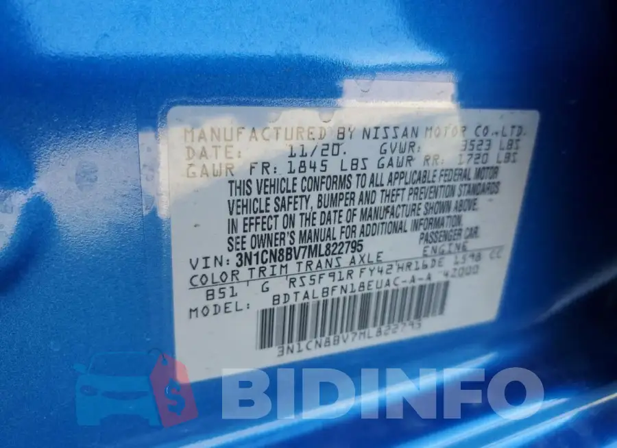 3N1CN8BV7ML822795 Photo# 12
