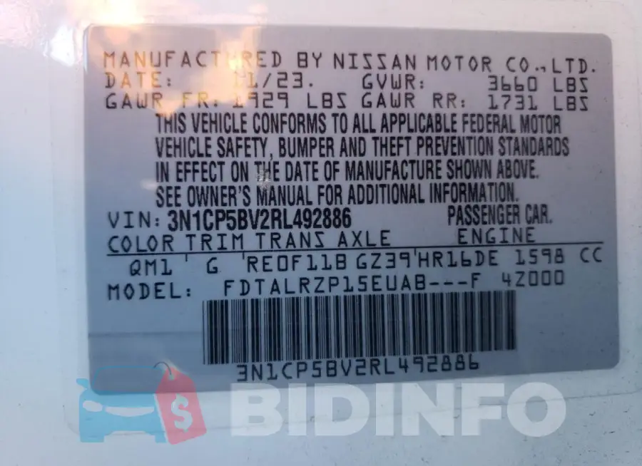 3N1CP5BV2RL492886 Photo# 13