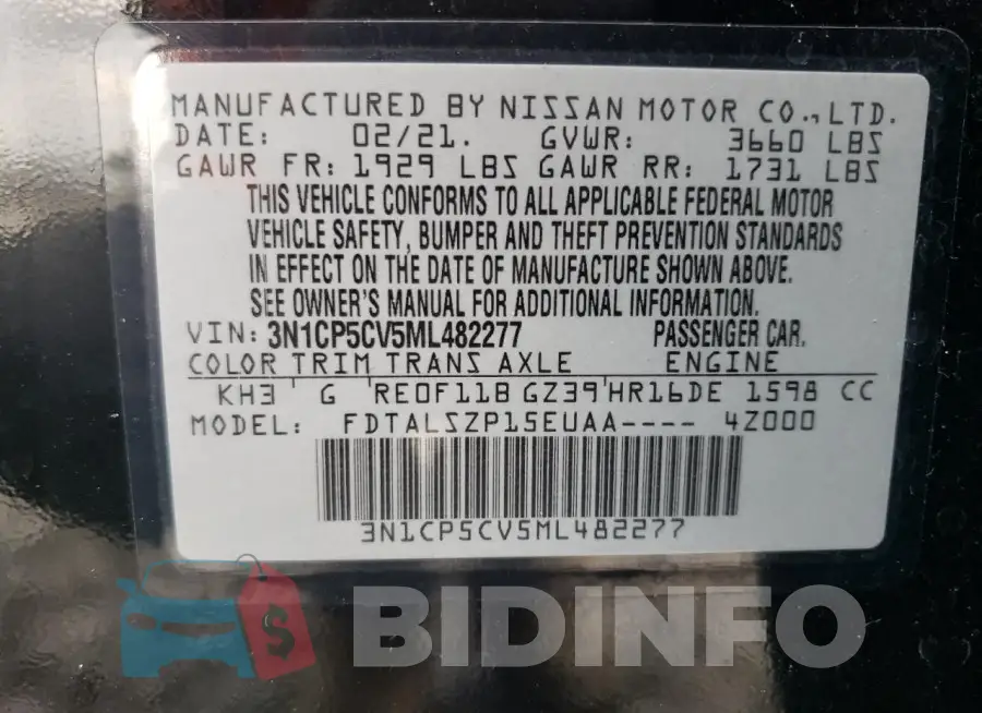3N1CP5CV5ML482277 Photo# 13