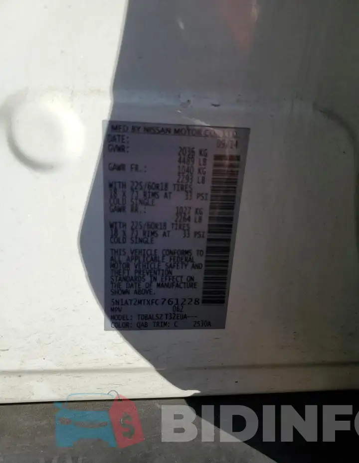 5N1AT2MTXFC761228 Photo# 13