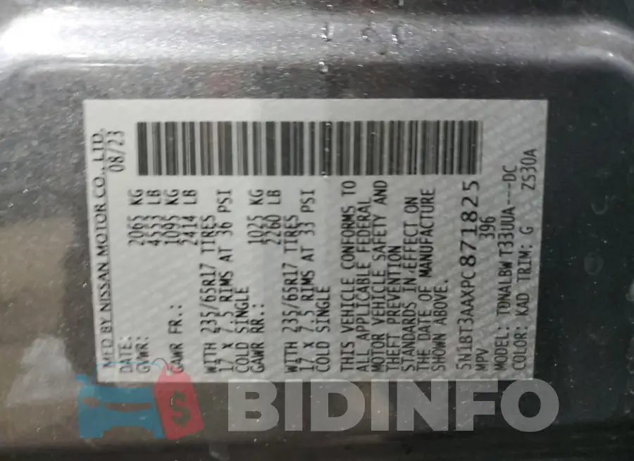 5N1BT3AAXPC871825 Photo# 13