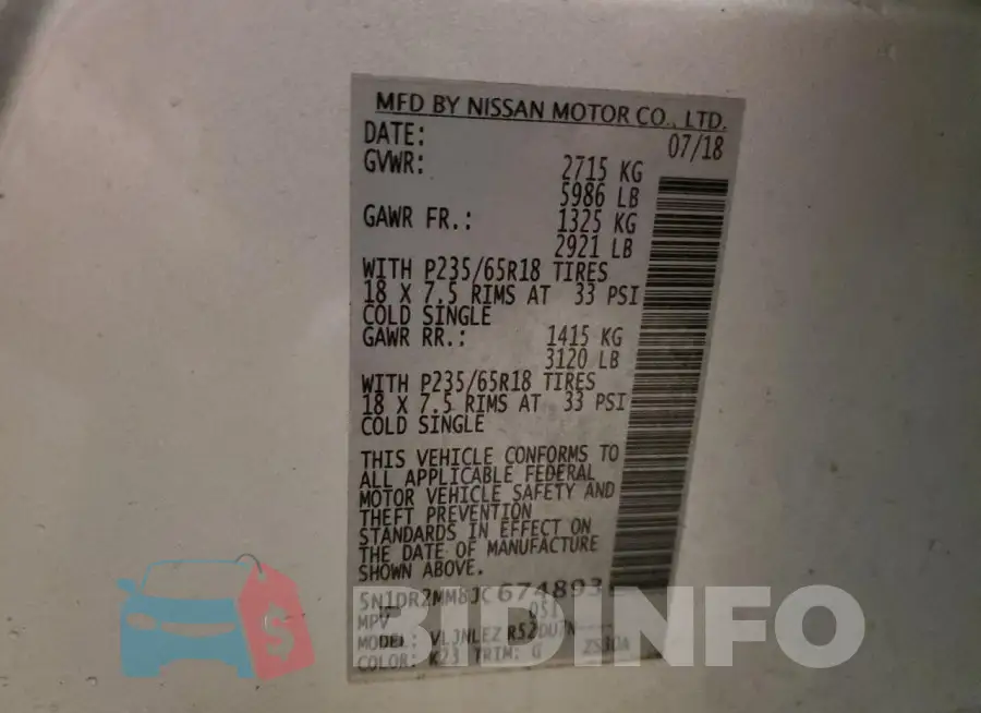 5N1DR2MM8JC674893 Photo# 12
