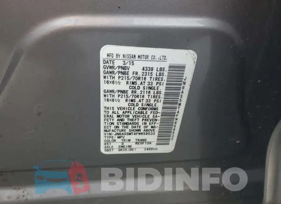 JN8AS5MT4FW659533 Photo# 13
