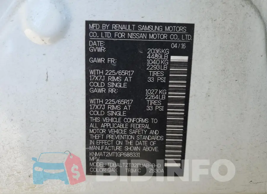 KNMAT2MT1GP688331 Photo# 13