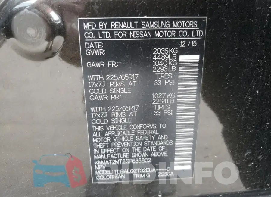 KNMAT2MT2GP635802 Photo# 14