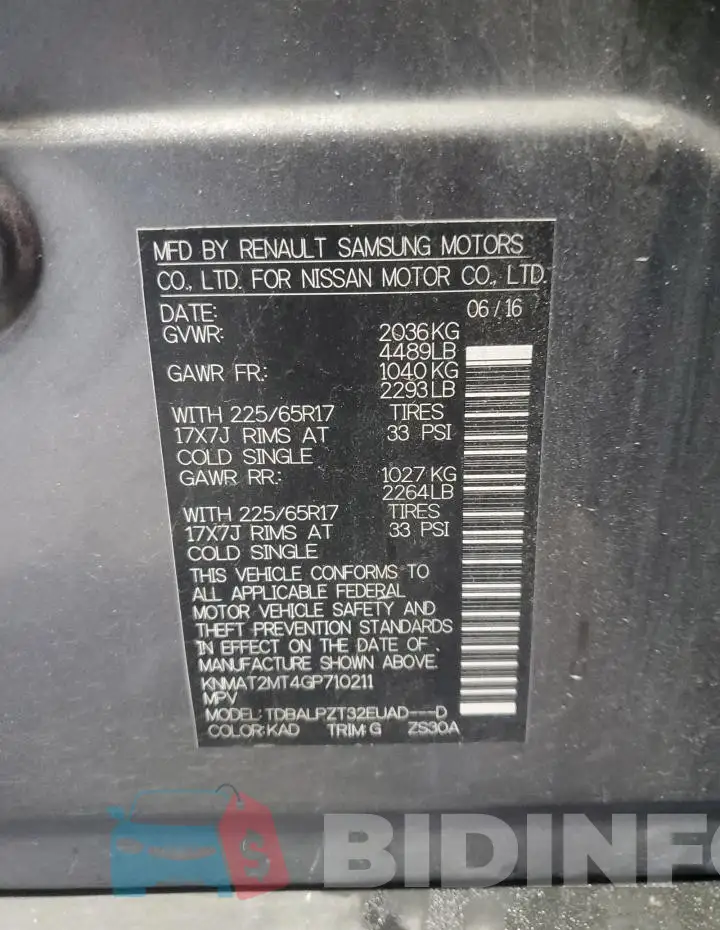 KNMAT2MT4GP710211 Photo# 13
