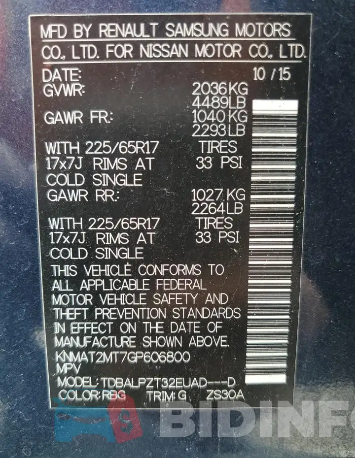 KNMAT2MT7GP606800 Photo# 14