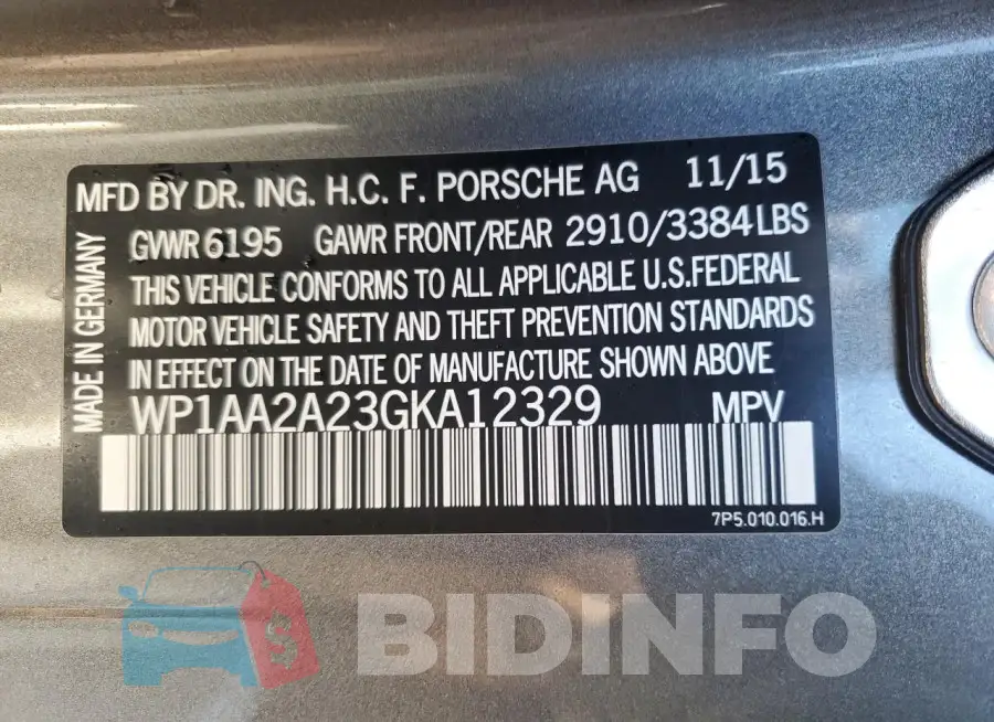 WP1AA2A23GKA12329 Photo# 13