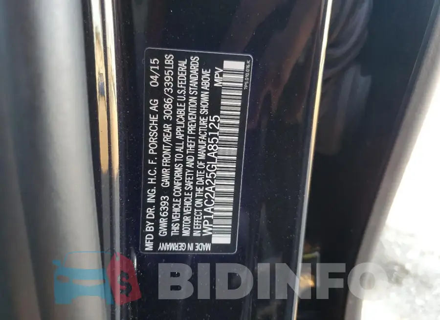 WP1AC2A25GLA85125 Photo# 14