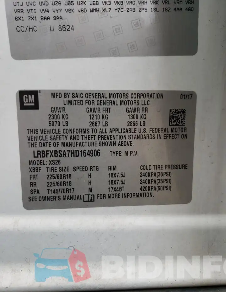 LRBFXBSA7HD164906 Photo# 13