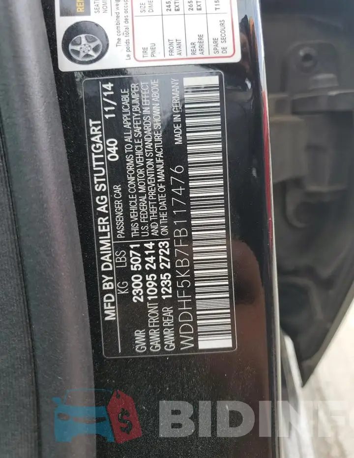 WDDHF5KB7FB117476 Photo# 12
