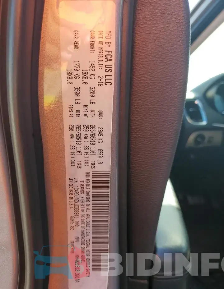 1C4RDJAGXJC330841 Photo# 13