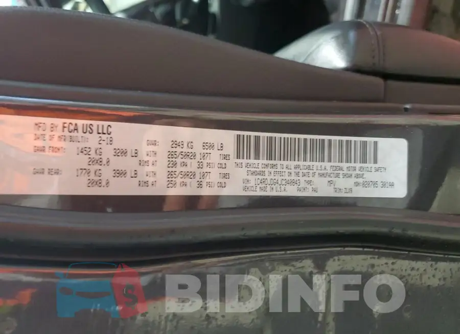 1C4RDJDG4JC340843 Photo# 14