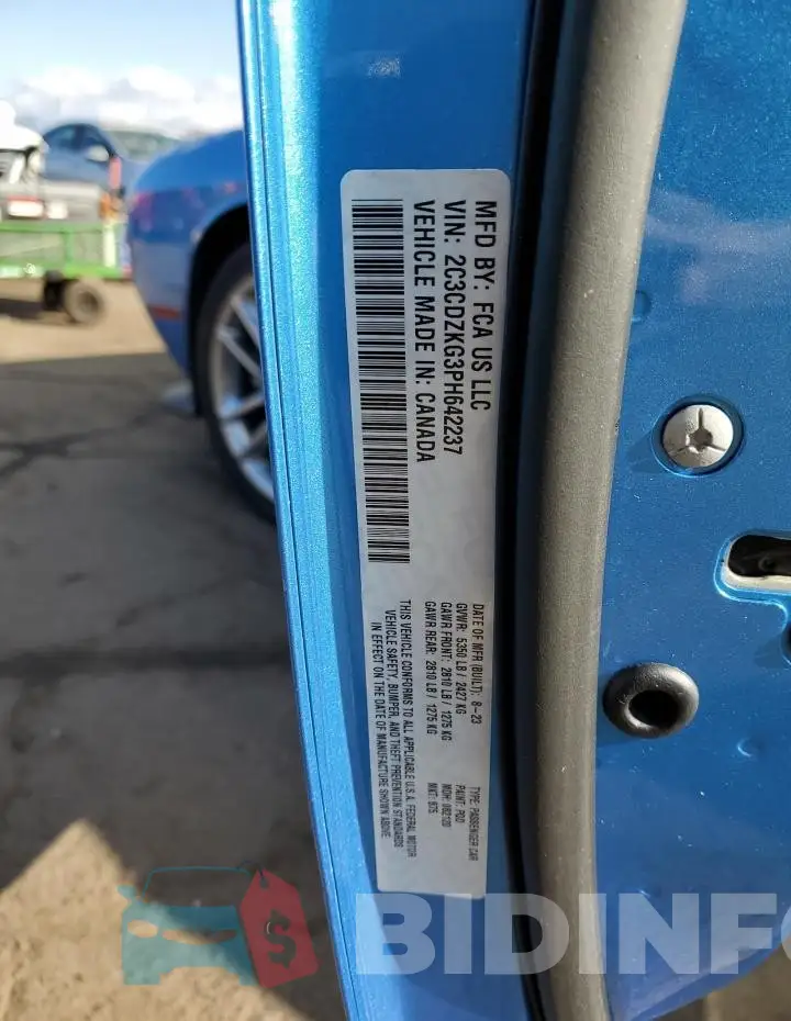 2C3CDZKG3PH642237 Photo# 12