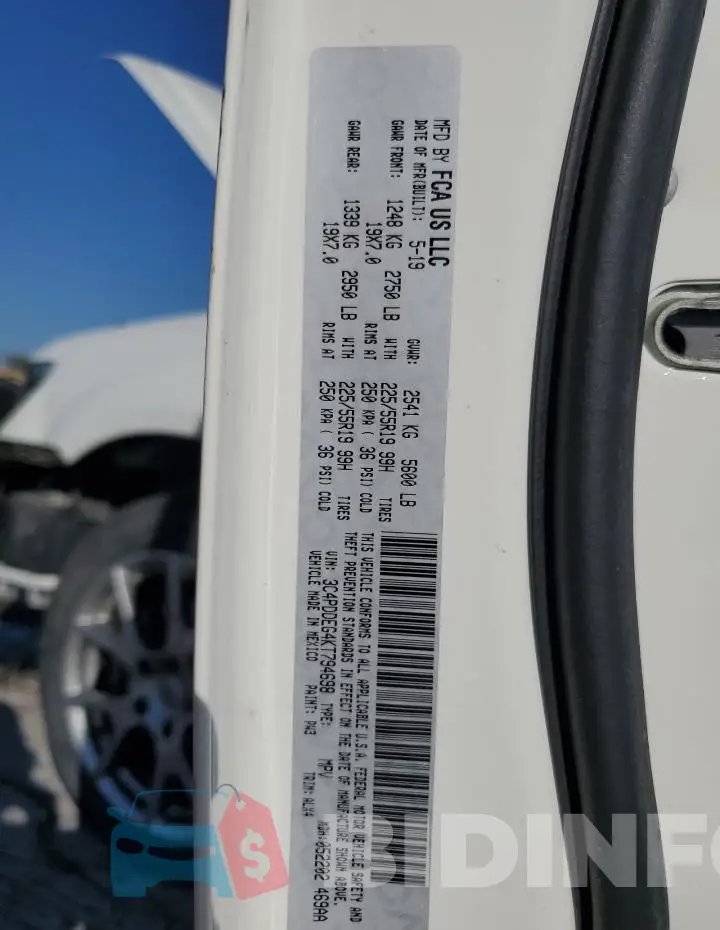 3C4PDDEG4KT794698 Photo# 14