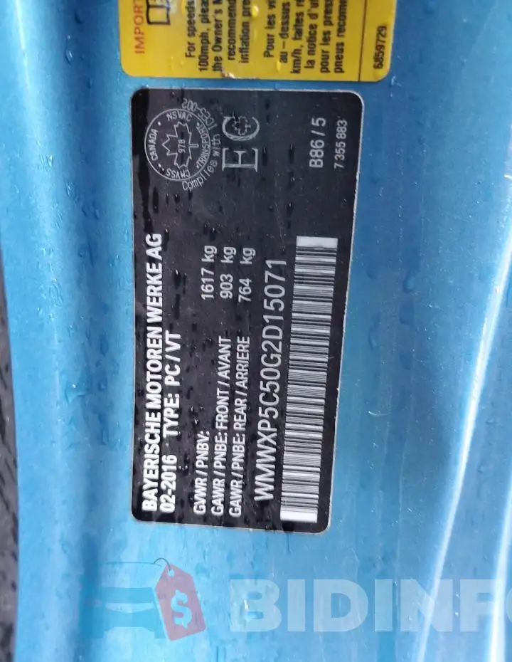 WMWXP5C50G2D15071 Photo# 12