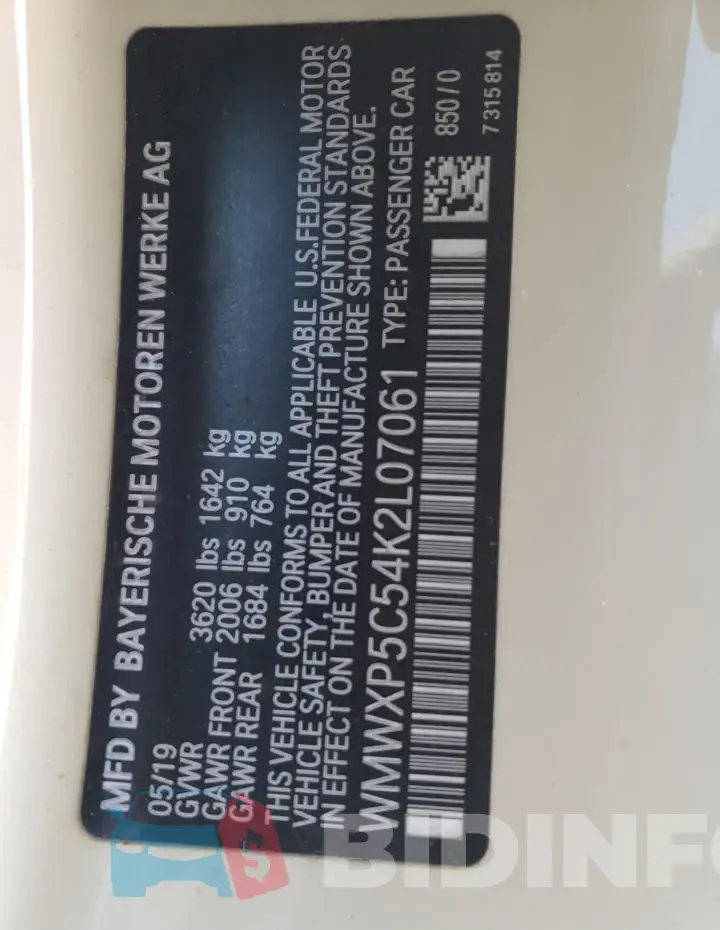 WMWXP5C54K2L07061 Photo# 13