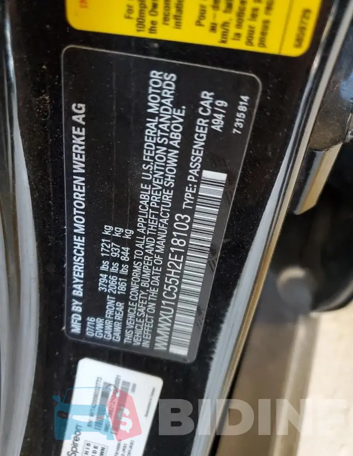 WMWXU1C55H2E18103 Photo# 13