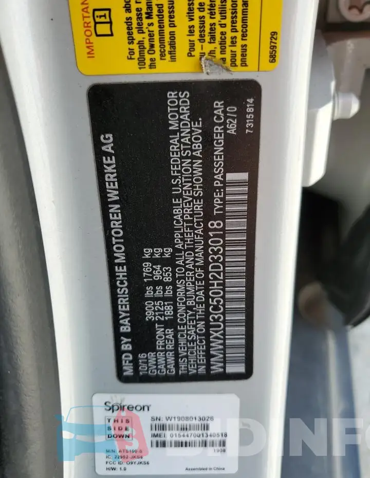 WMWXU3C50H2D33018 Photo# 12
