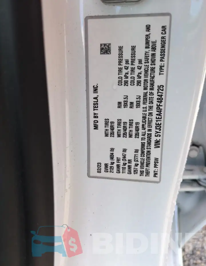 5YJ3E1EA4PF484725 Photo# 12