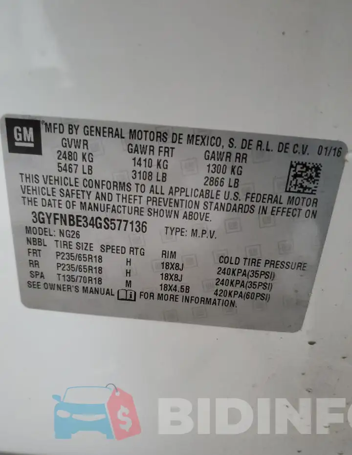 3GYFNBE34GS577136 Photo# 14