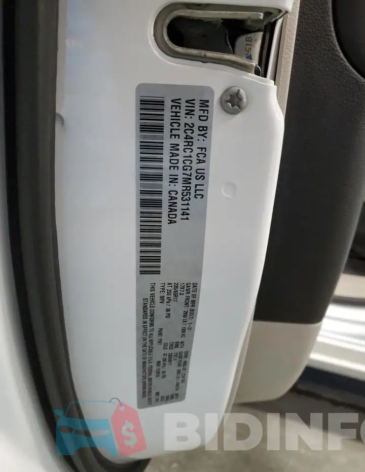 2C4RC1CG7MR531141 Photo# 13