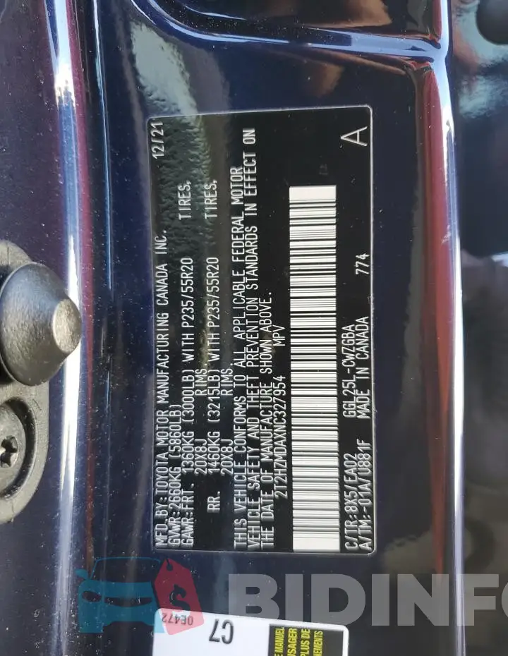 2T2HZMDAXNC327954 Photo# 14