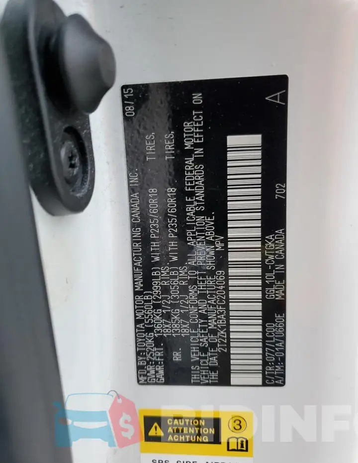 2T2ZK1BA3FC204069 Photo# 12
