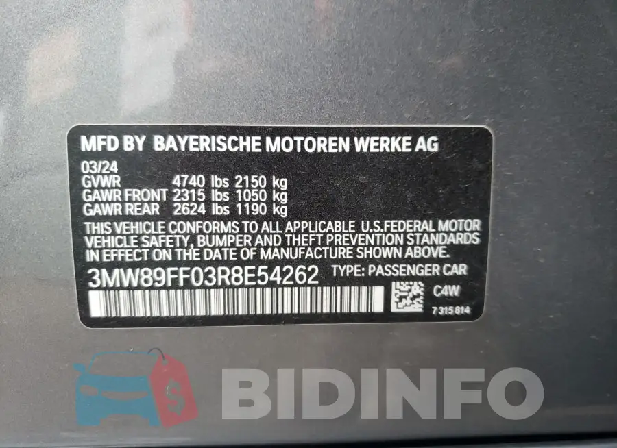 3MW89FF03R8E54262 Photo# 12