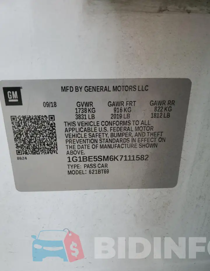 1G1BE5SM6K7111582 Photo# 12