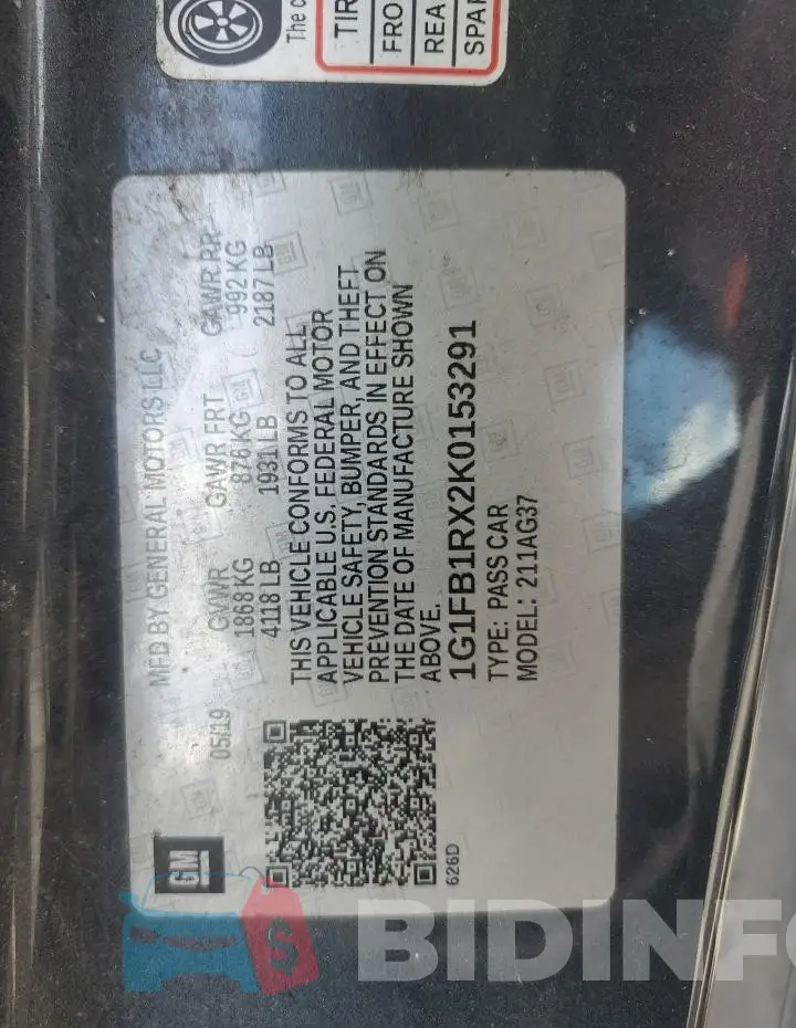 1G1FB1RX2K0153291 Photo# 13