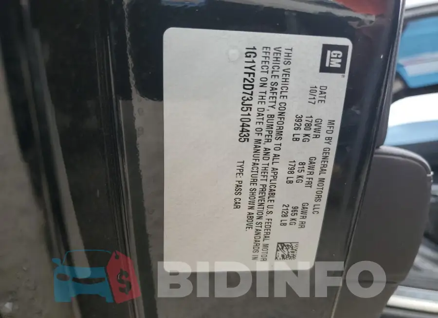 1G1YF2D73J5104435 Photo# 13