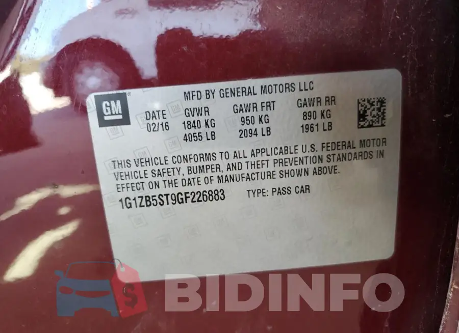 1G1ZB5ST9GF226883 Photo# 12