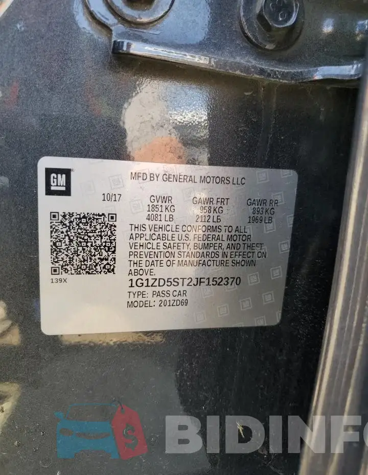 1G1ZD5ST2JF152370 Photo# 13