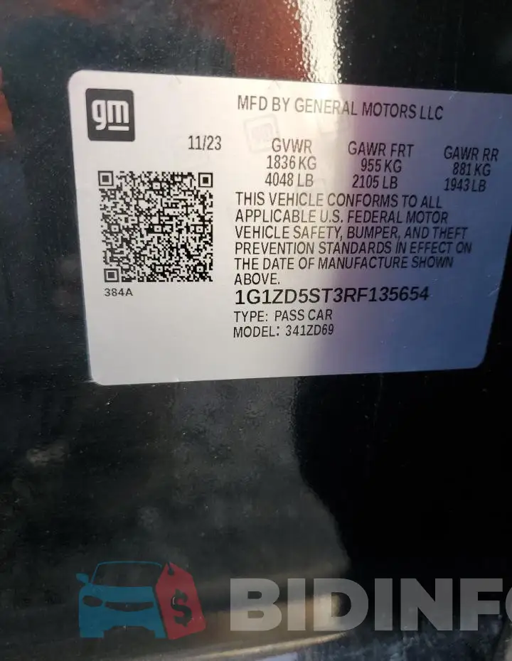 1G1ZD5ST3RF135654 Photo# 12