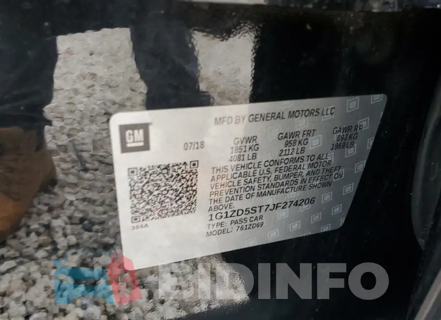 1G1ZD5ST7JF274206 Photo# 12