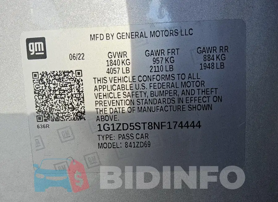 1G1ZD5ST8NF174444 Photo# 13