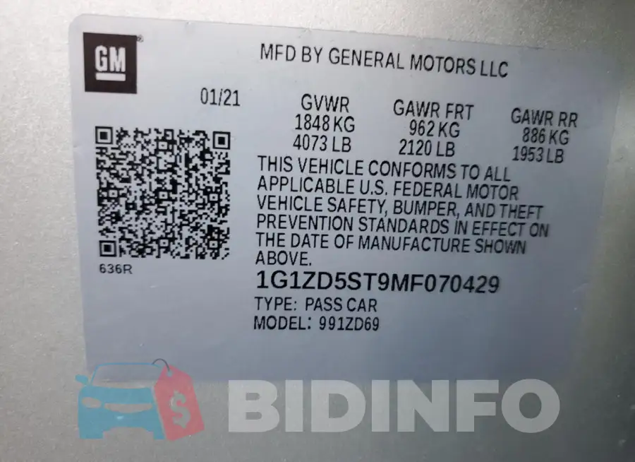 1G1ZD5ST9MF070429 Photo# 13