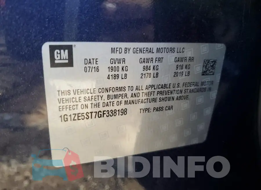 1G1ZE5ST7GF338198 Photo# 13