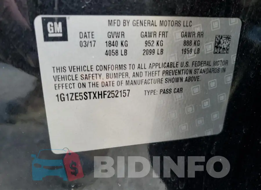 1G1ZE5STXHF252157 Photo# 12