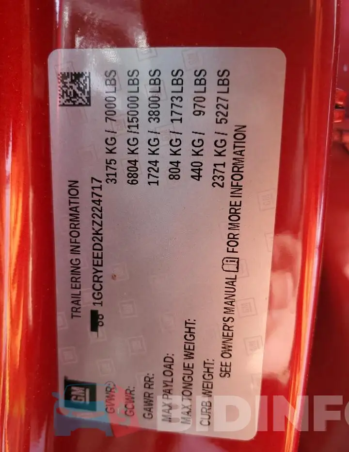 1GCRYEED2KZ224717 Photo# 13