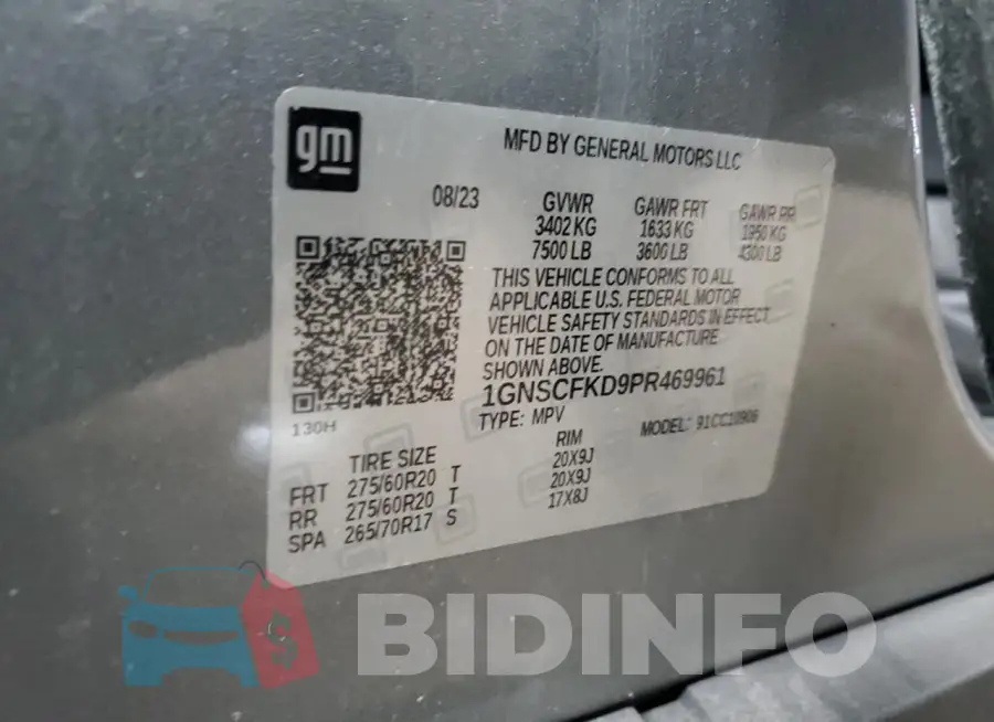 1GNSCFKD9PR469961 Photo# 14