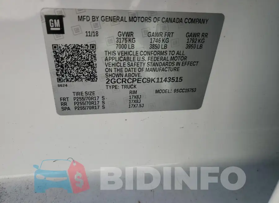 2GCRCPEC9K1143515 Photo# 13