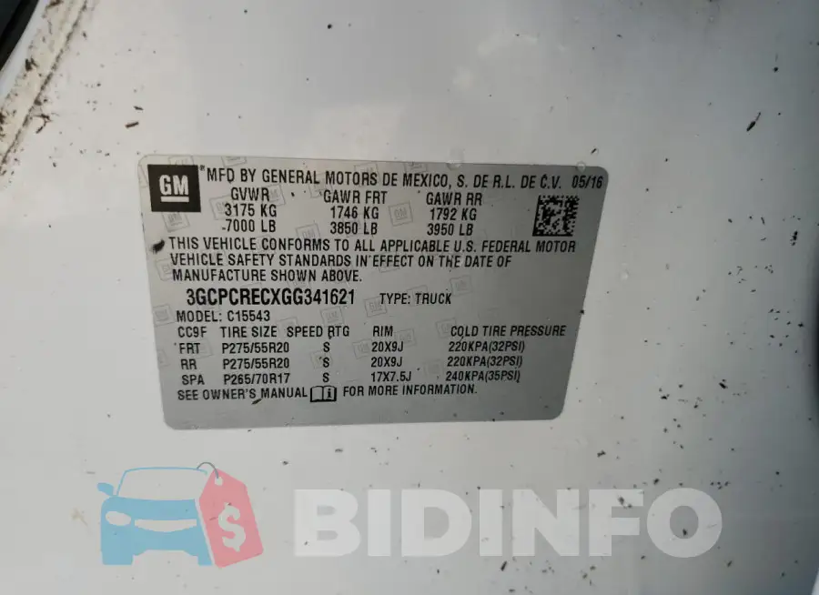 3GCPCRECXGG341621 Photo# 13