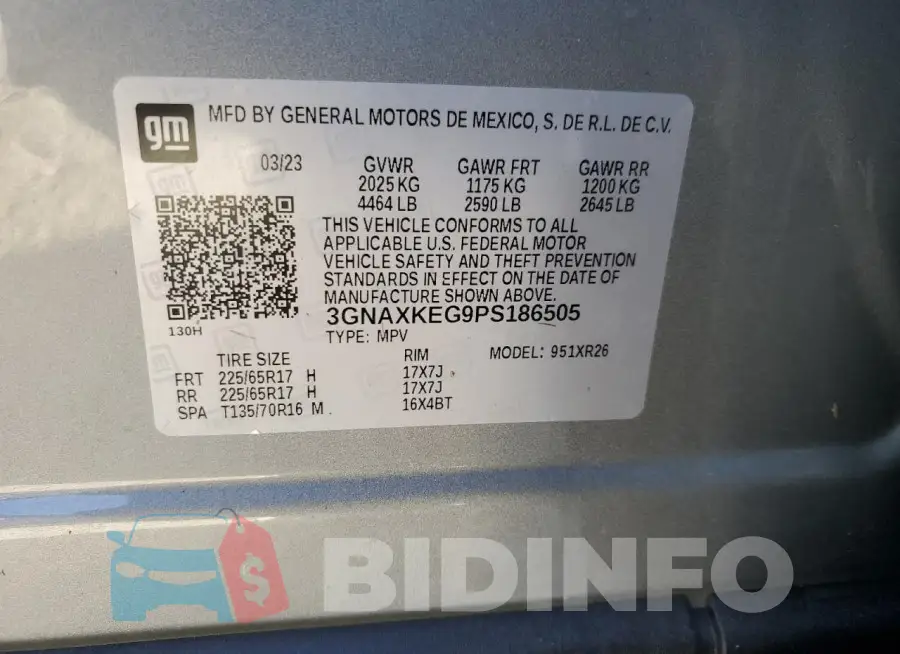 3GNAXKEG9PS186505 Photo# 14