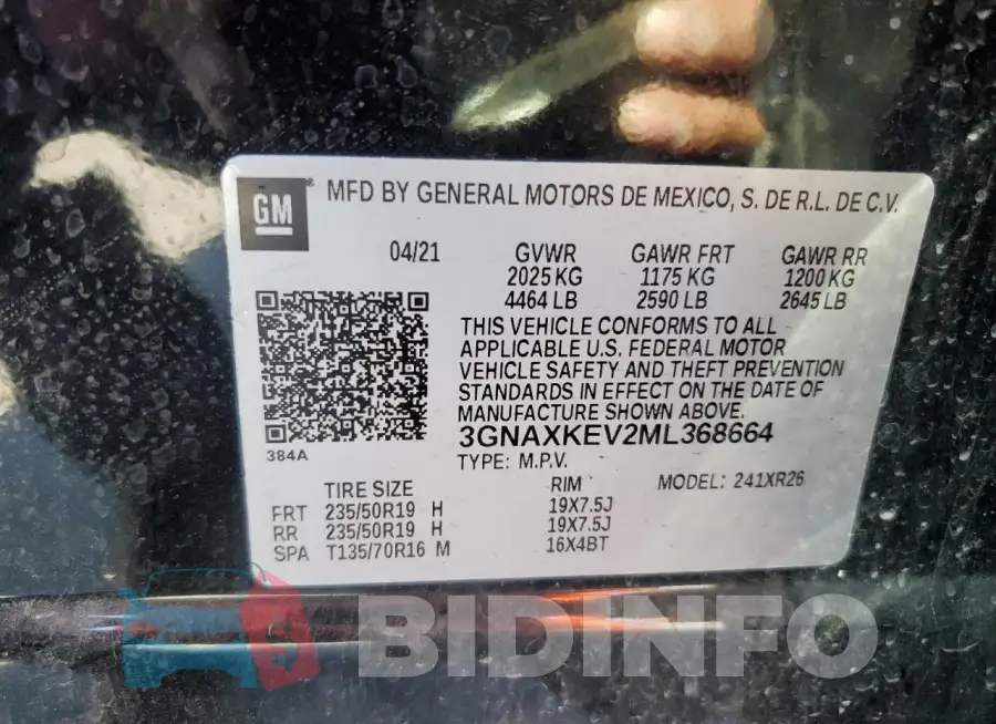 3GNAXKEV2ML368664 Photo# 14